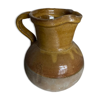 Product BHV Pitcher of raw earth and yellow glazed 1950