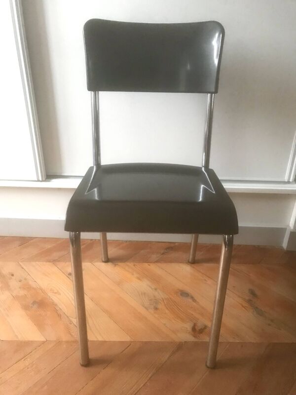 Chaise Bakélite noire 1940 Domino