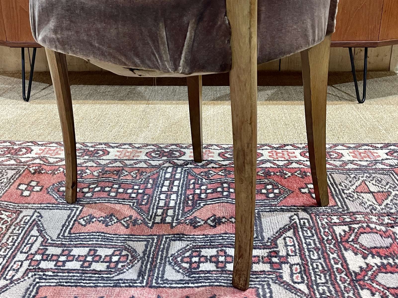 Art Deco bridge armchair in beech