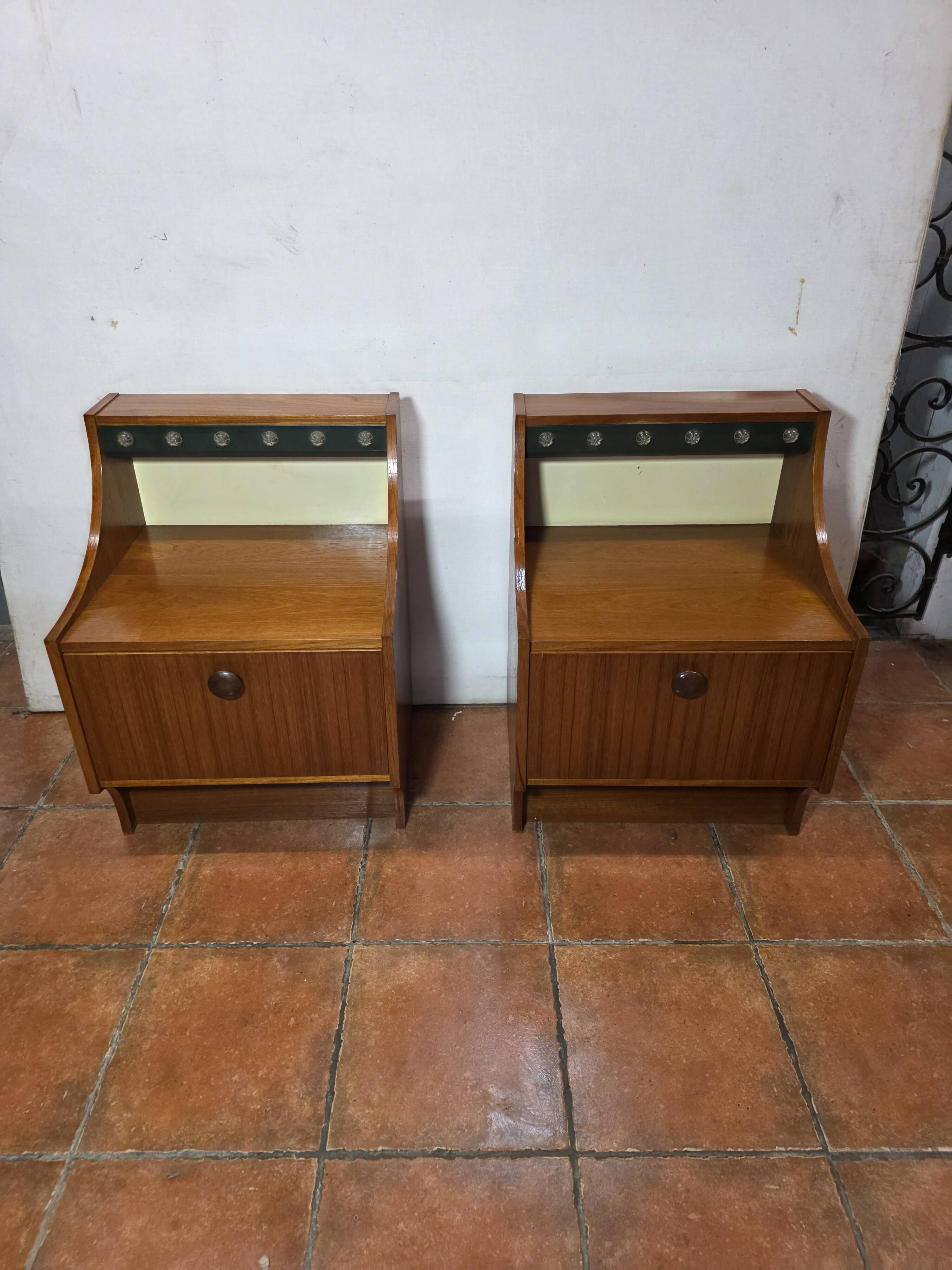 Pair of Scandinavian teak bedside tables from the 1960s.