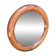 Round varnished wooden mirror