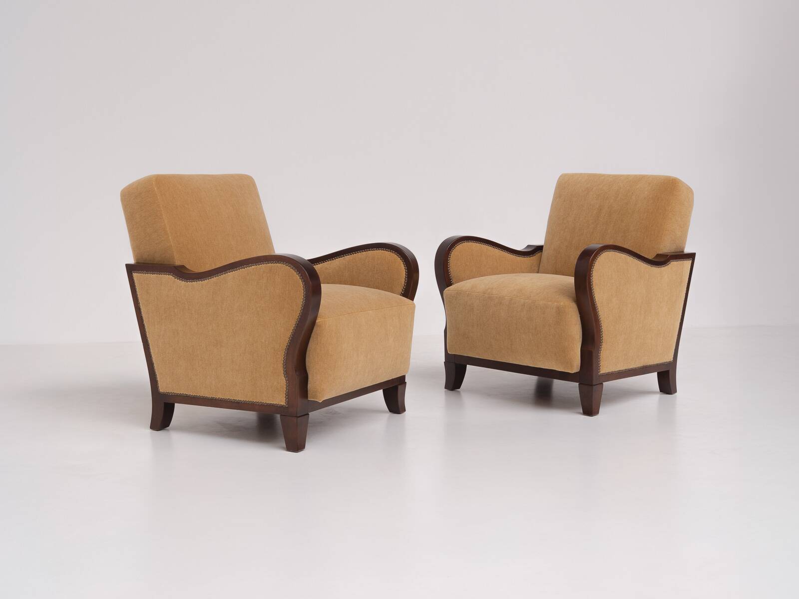 Paire de fauteuils club Art Déco, années 1940