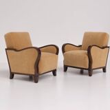 Paire de fauteuils club Art Déco, années 1940