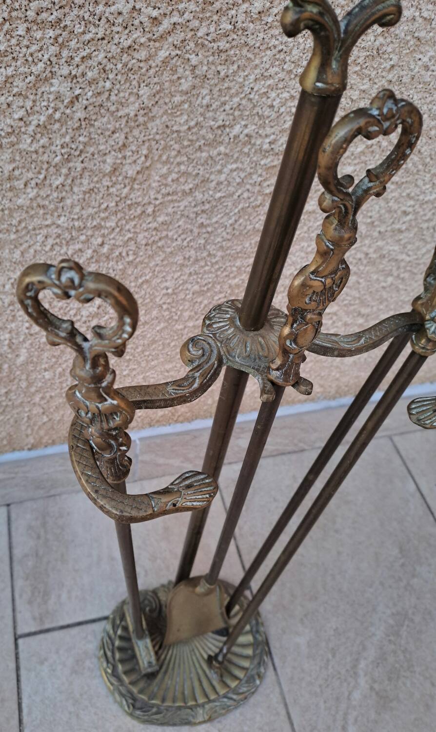 Bronze fireplace set