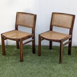 Pair of vintage Baumann caned chairs, Symphonie model