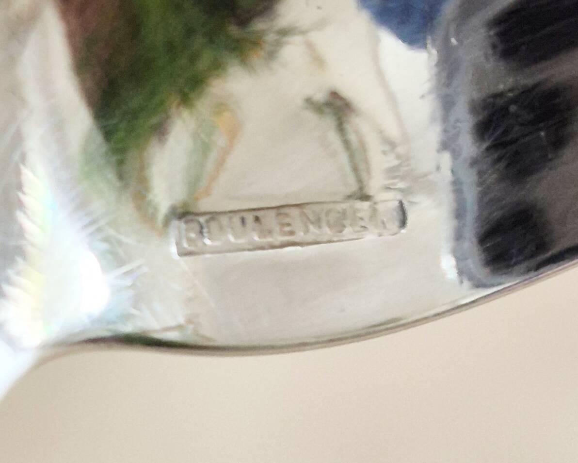 Silver dessert or coffee spoons, "Boulenger", Baguette pattern