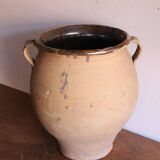 Ancienne pot / jarre à olive vernissée marron