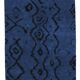 7x10 Midnight Blue Anatolian Wool Vintage Carpet, 204x296 Cm