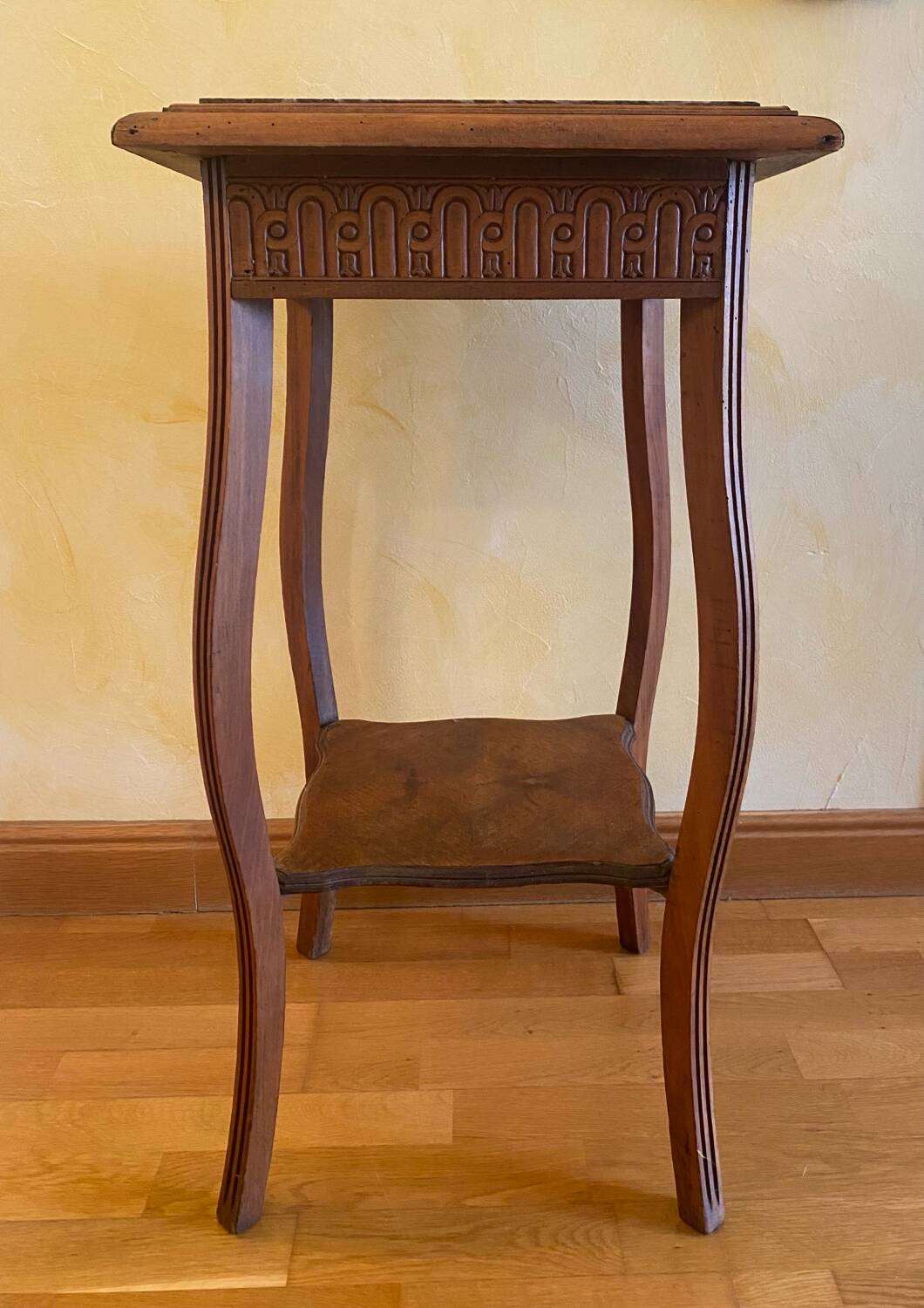 Antique carved wooden and marble console – late 19th century