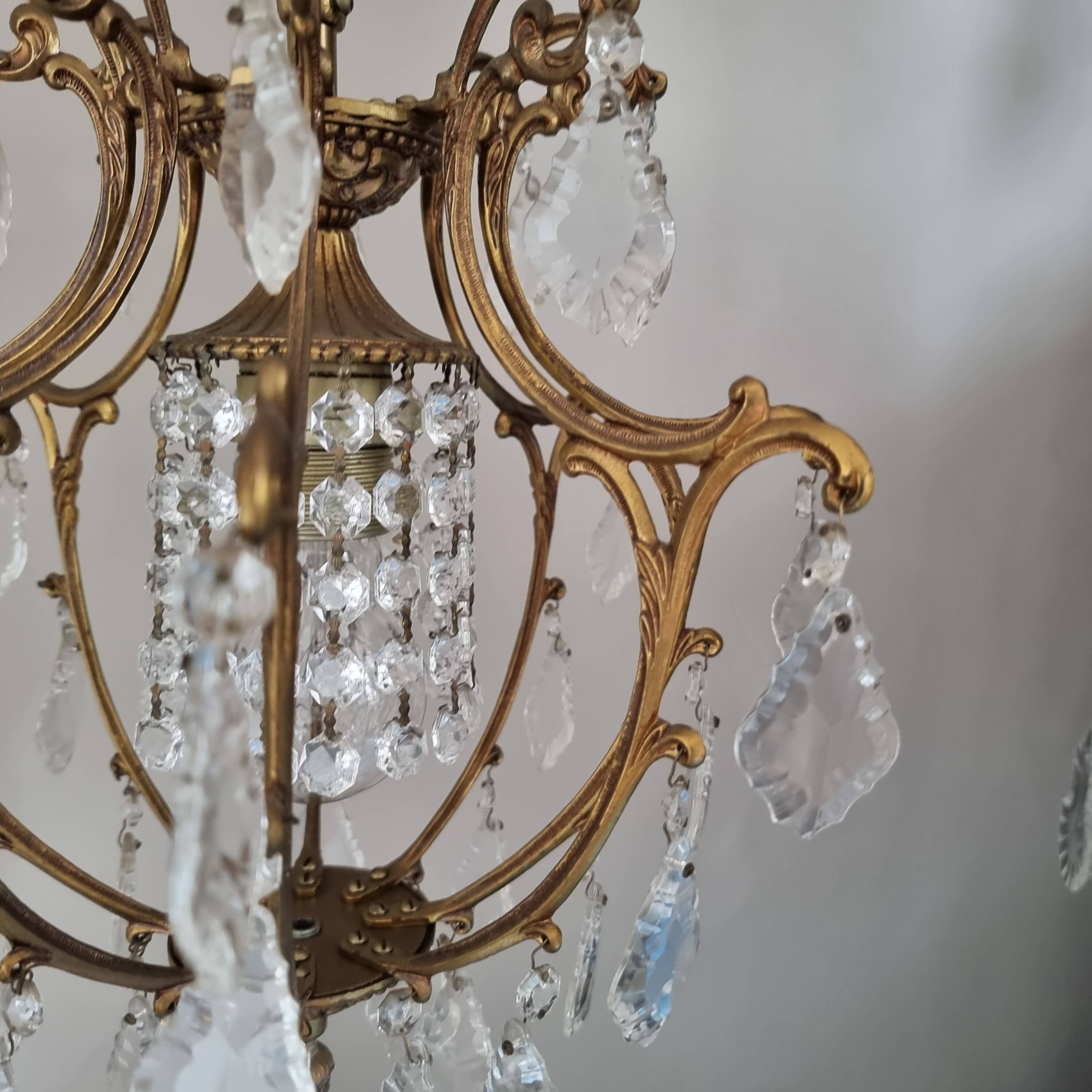 Authentic Peris Andreu chandelier, Valencia, Spain, 1950s, fully