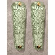 Monumental Green Murano Glass Wall Sconces From Italy – Set of Two