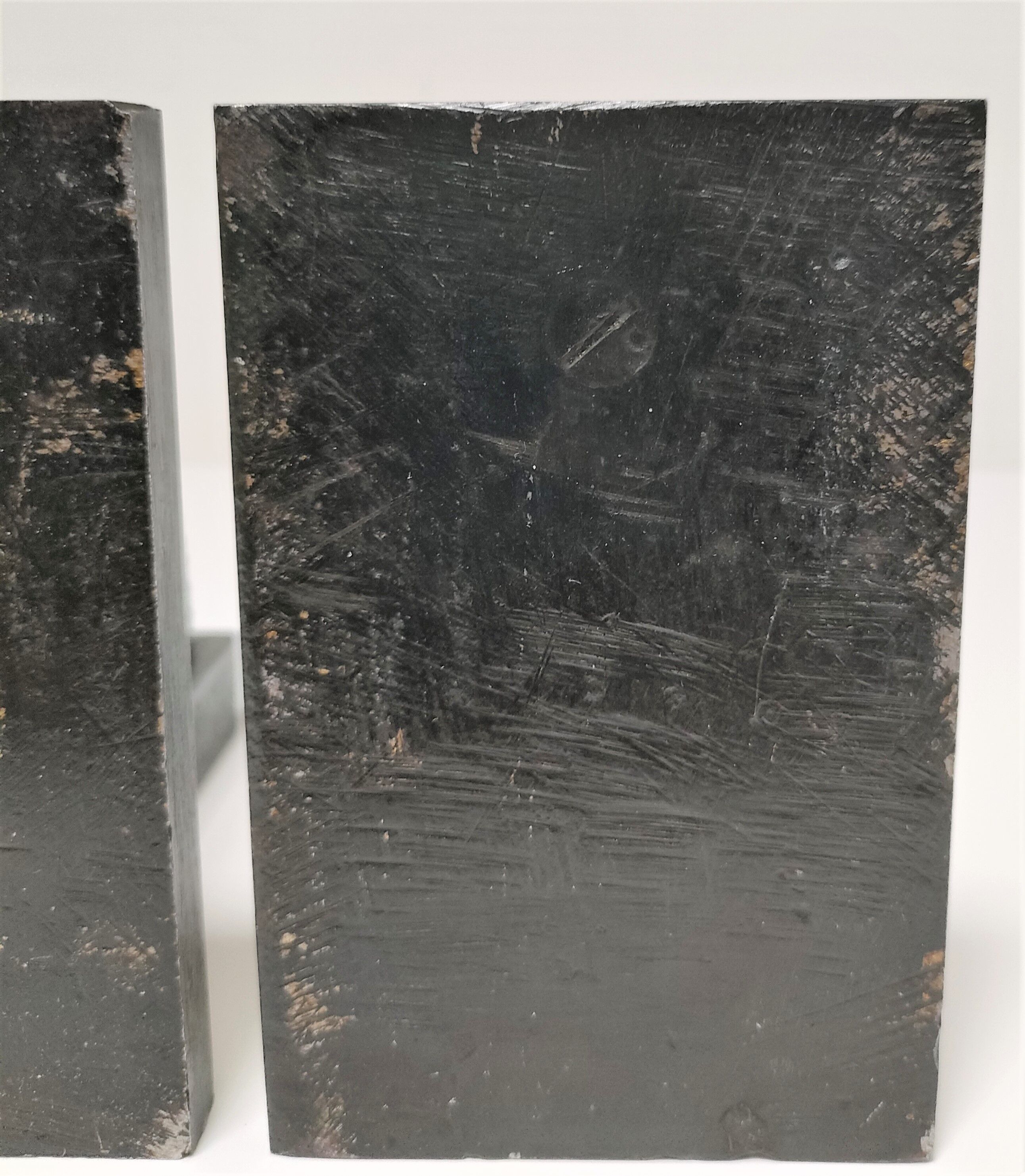 Pair of bookends in black lacquered steel design 60s