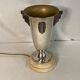 Art Deco, silver metal lamp wood base around 1930