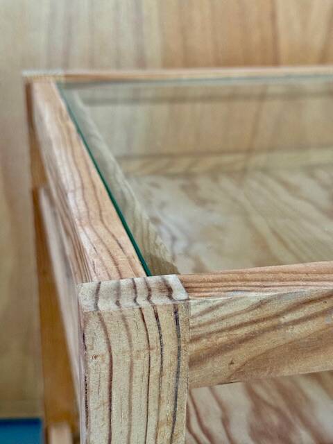 Natural wood rolling trolley