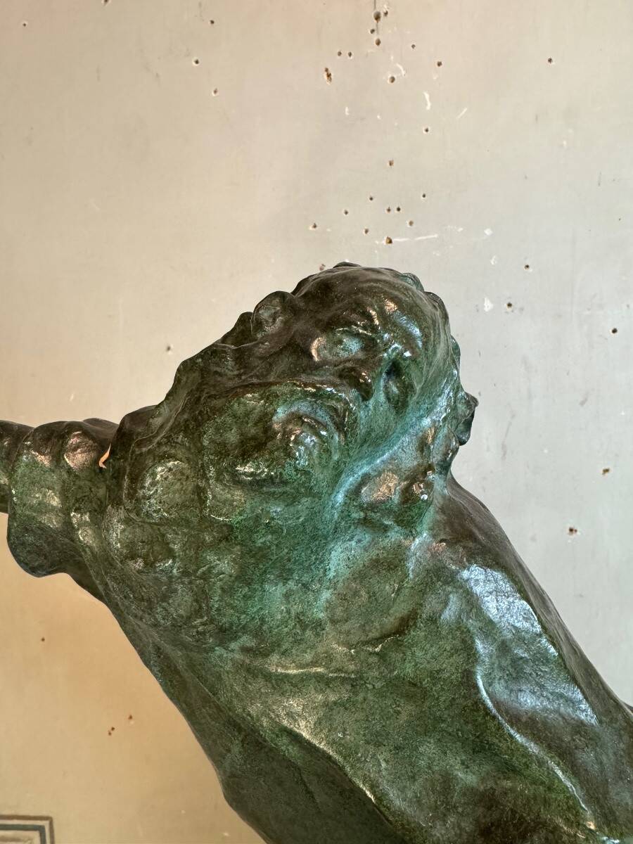 King Lear, green patinated bronze, Victor Rousseau (1865-1954) around 1905