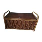 Coffre vintage en rotin