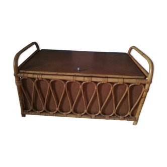 Vintage rattan trunk