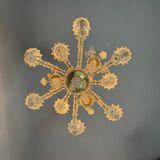 Venetian chandelier rezzonico in gilded Murano glass circa 1920