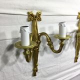 Pair of sconces Bronze 2 lights Louis XVI style
