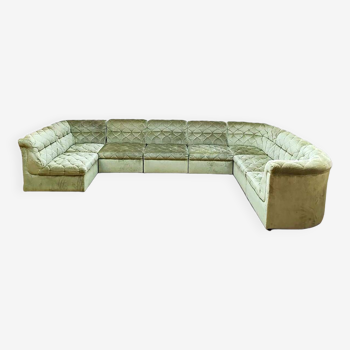 Vintage modular sofa seating elements Laauser 'Pastel green'