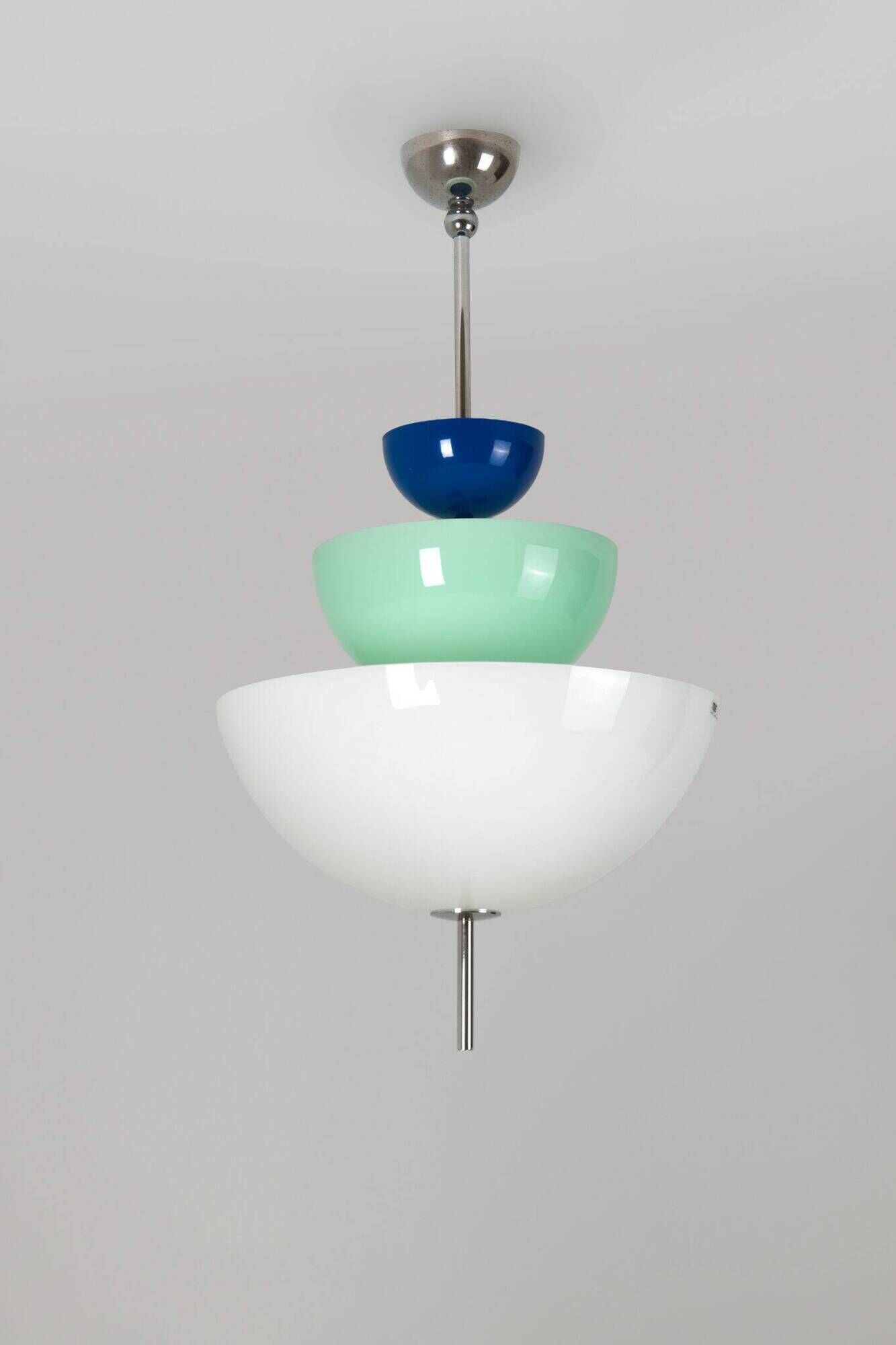 Rare 1980s Memphis style Murano glass chandelier / pendant lamp - Tre