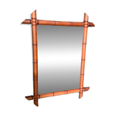 Large vintage bamboo mirror