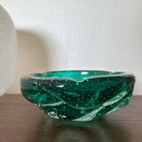 Cendrier / vide poche  murano bullé dans un vert Menthe