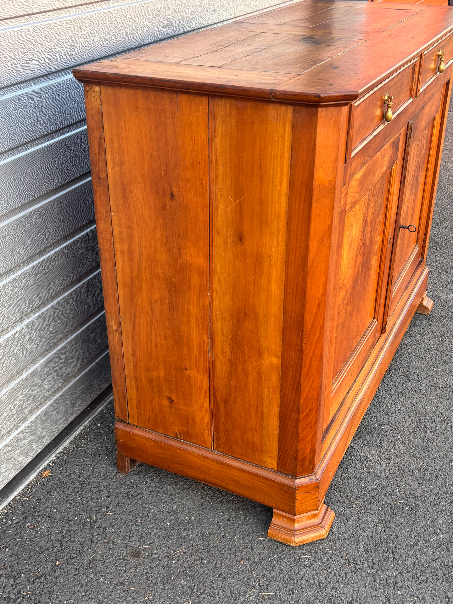 Antique solid wood sideboard – Louis-Philippe style, 2 doors & 2 drawers
