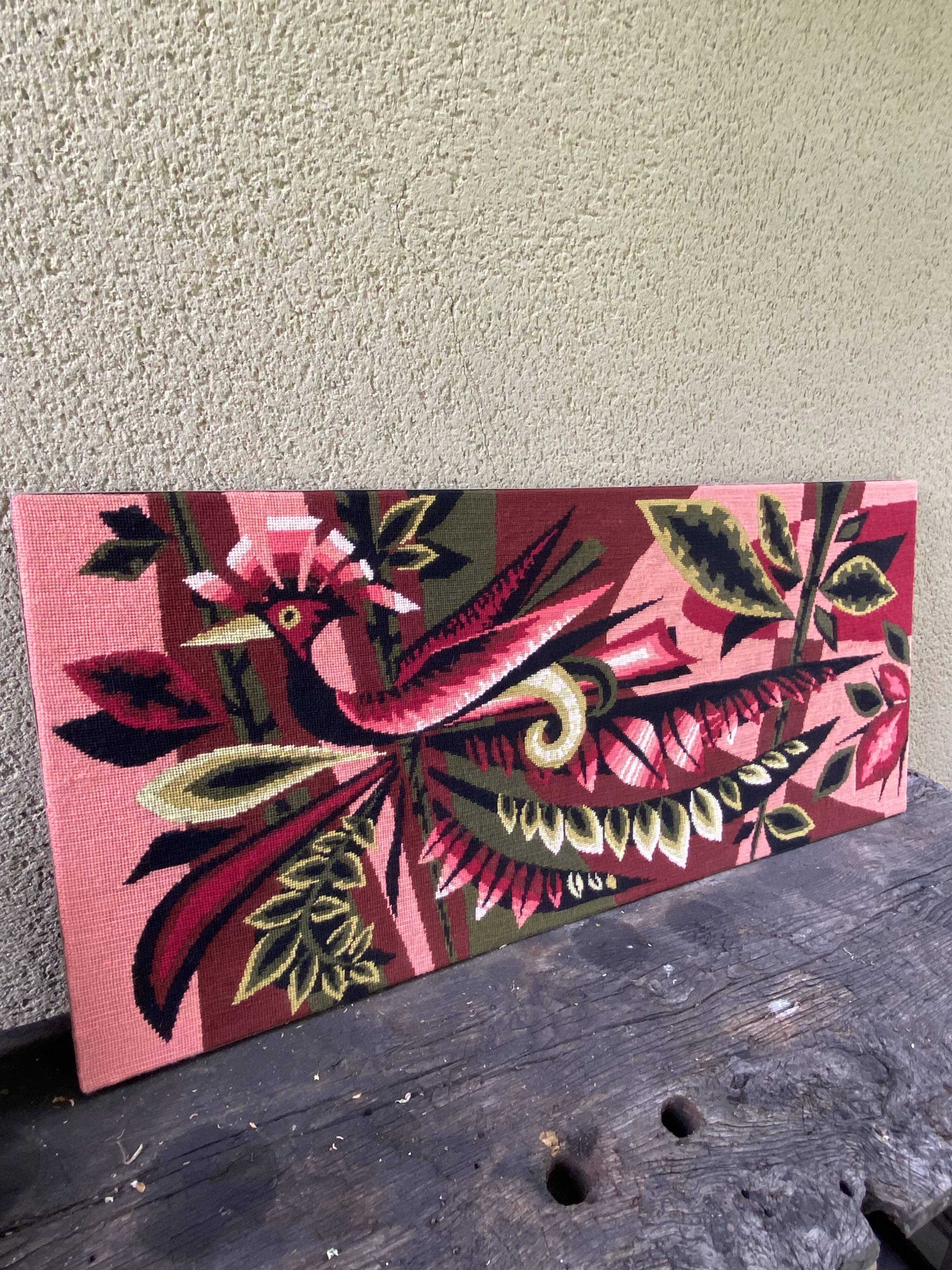 Wall tapestry -Peacock pattern- 60s