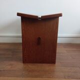 Gustave Gautier 1960 massive elm butterfly butterfly tabouret