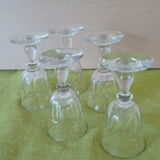 5 cut glass bistro glasses