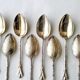12 gold metal moka spoons Deetjen Model "Coffee Bean"
