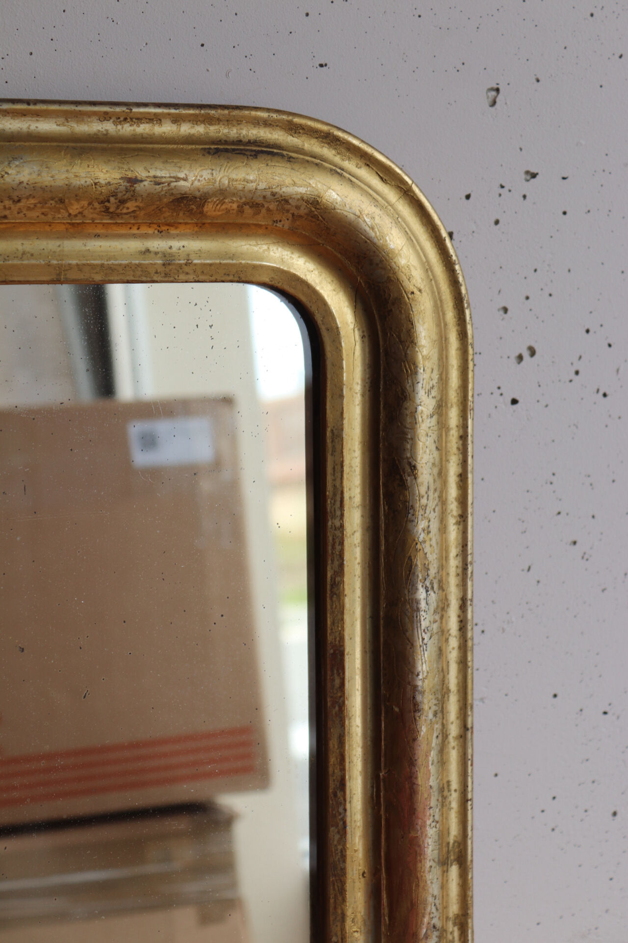 Antique Louis-Philippe gilded small mirror