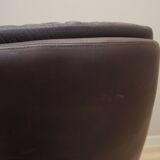 Fauteuil pivotant en cuir, design danois, années 1960, designer : HW Klein, fabrication : Bramin