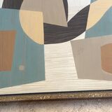 Gouache illustration on paper, glass frame