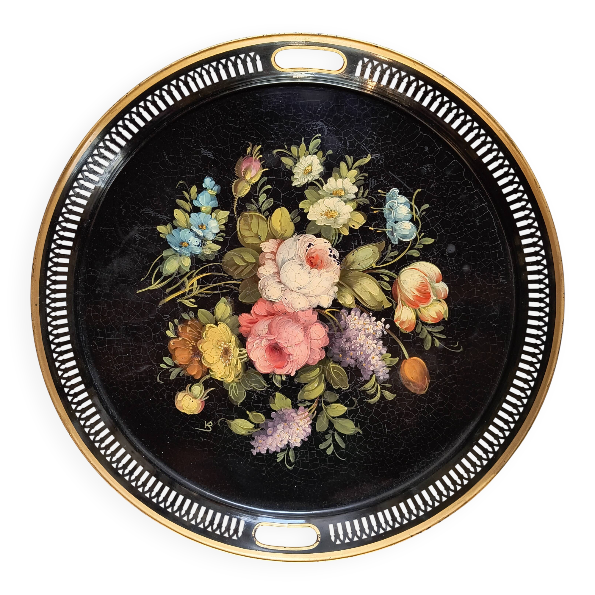 Large "Napoleon III" hand-painted platter