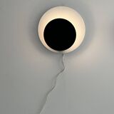 Vintage "Cirkle" wall lamp in black and white lacquered metal, Denmark 1970s