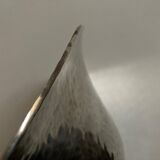Centerpiece cup in hammered silver metal free form 1980