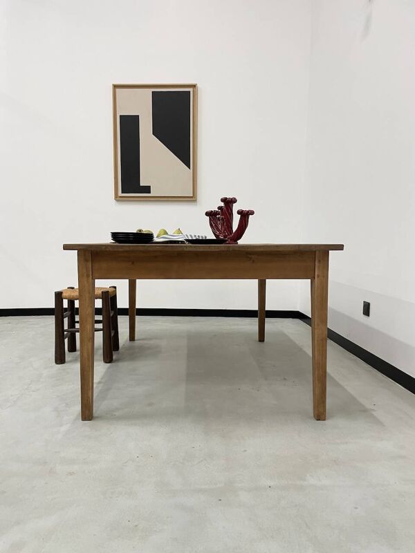 Table de ferme en pin 160 x 110 cm