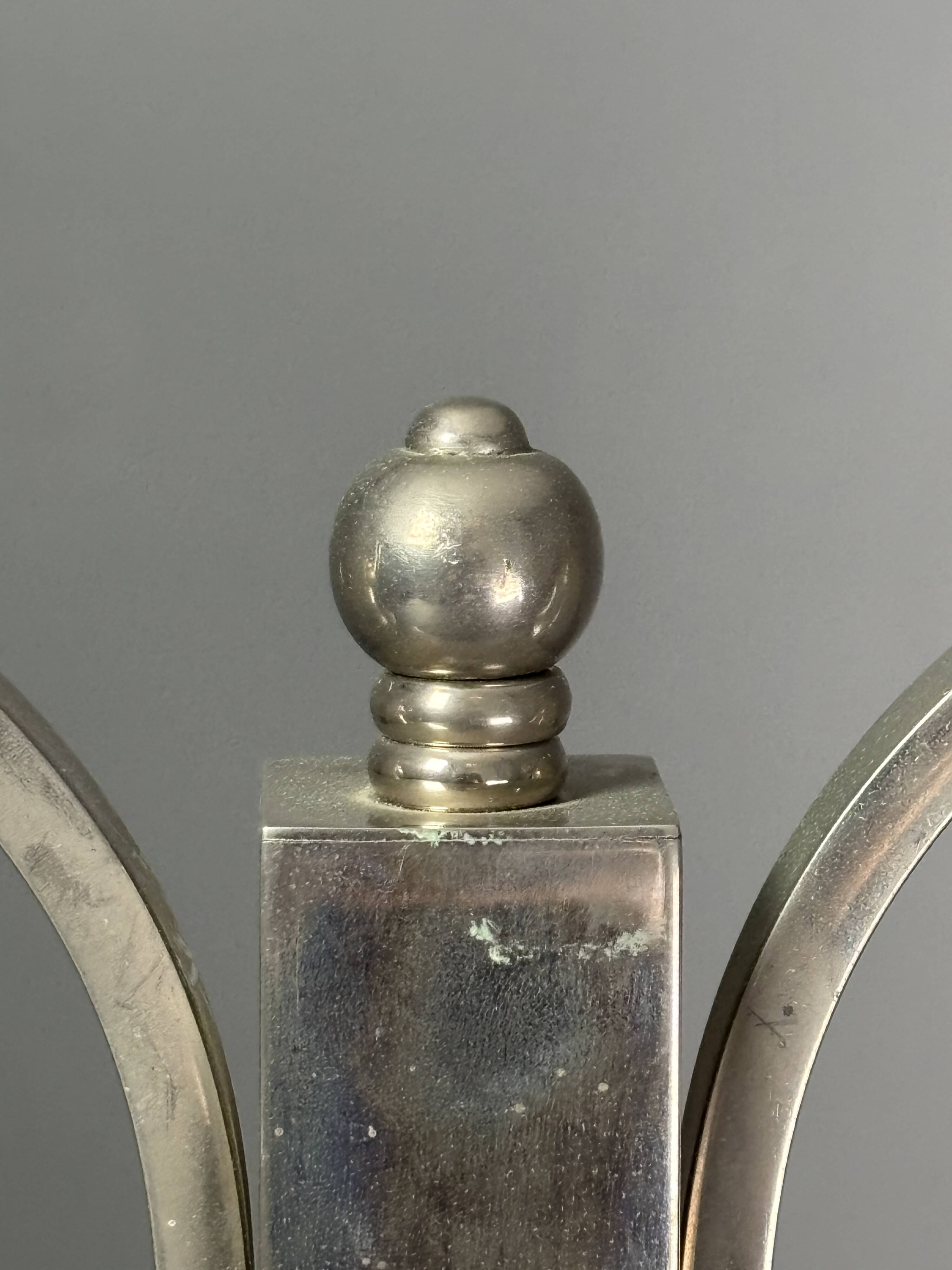 Dutch art deco nickel desk or table lamp, 1930s