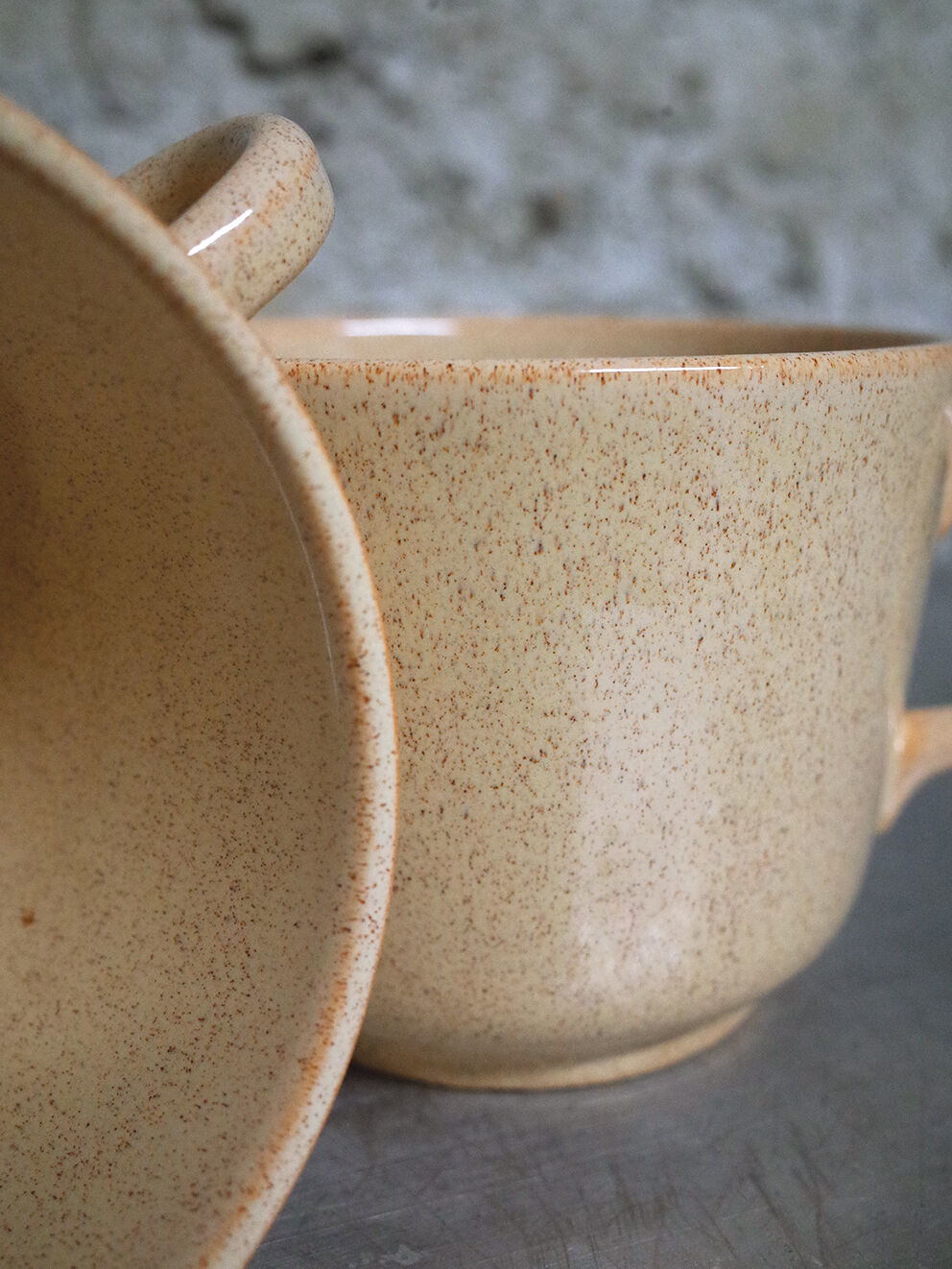 Set of 2 tea cups / Speckled ceramic mug