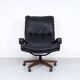 Black Leather King Chair by André Vandenbeuck for Strässle, 1960s