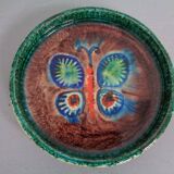 Majolica Butterfly Ceramic Bowl, 1960s