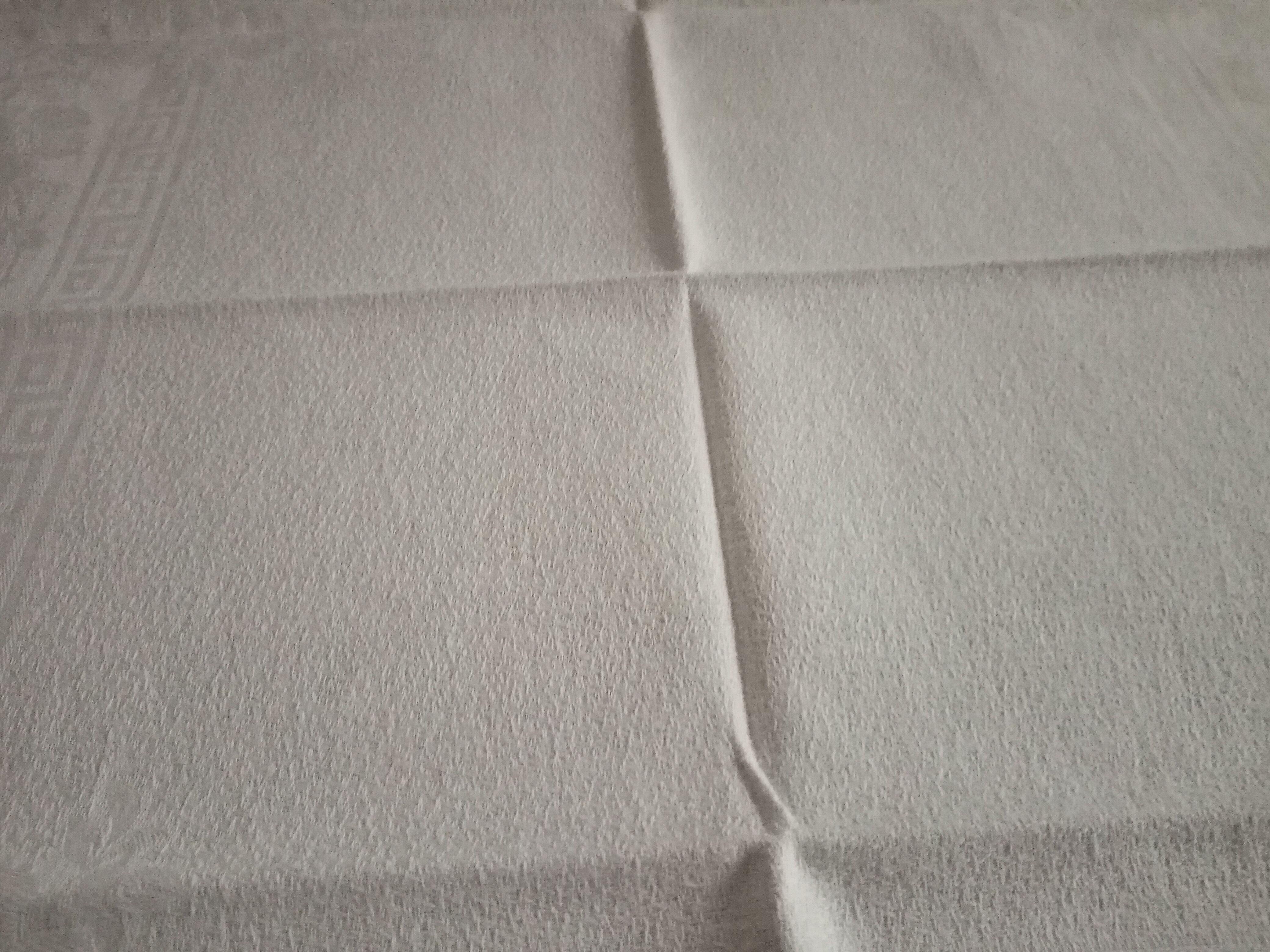 Old damase tablecloth and its 10 towels 230 x 160 cm