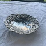 Hammered metal fruit cup vintage floral pattern