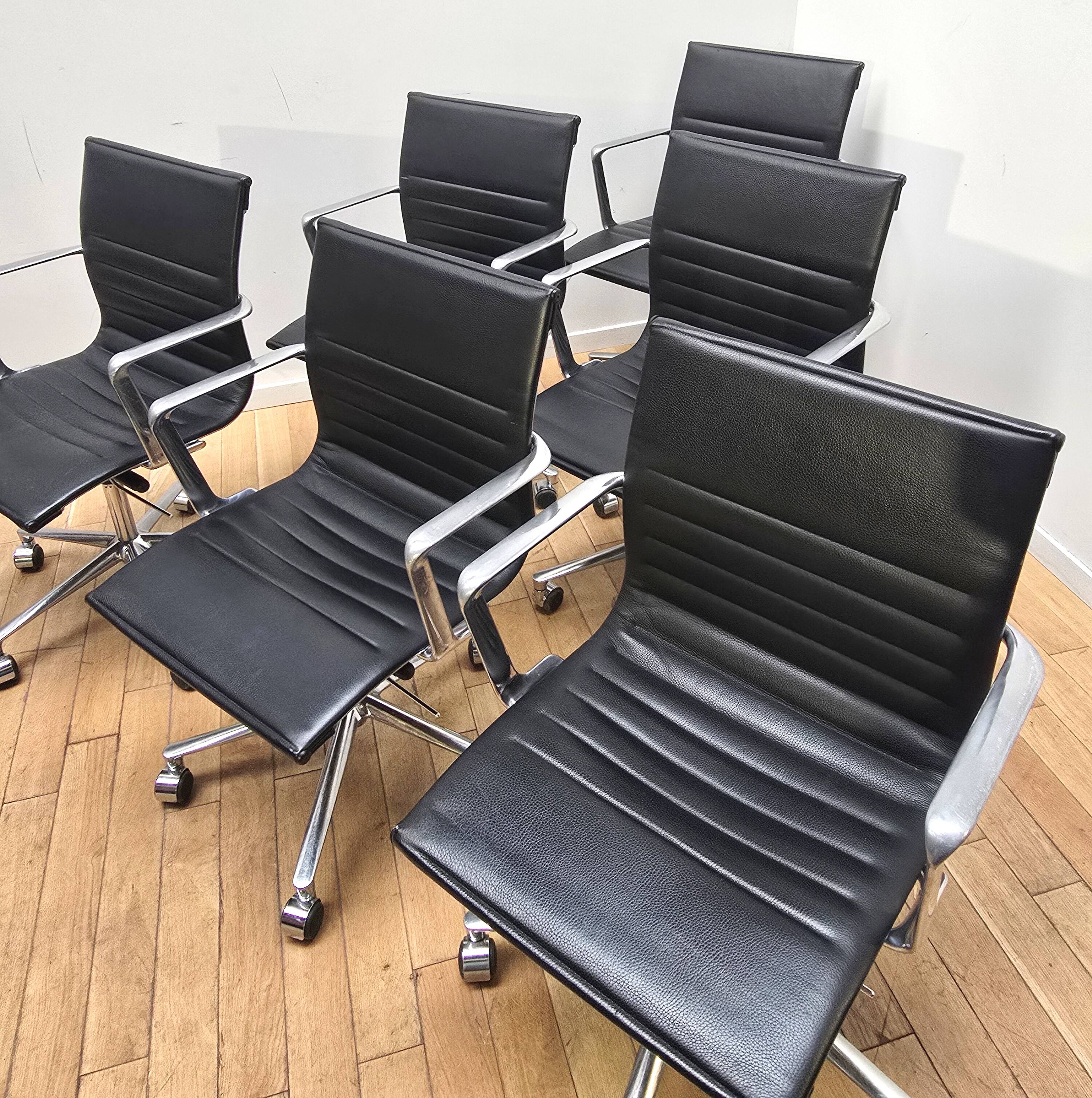 Suite de 6 chaises de bureau Una Chair, ICF