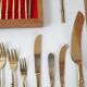 Cutlery set imitation bamboo 144 pieces vintage 1950