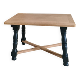Vintage coffee table in raw oak and black