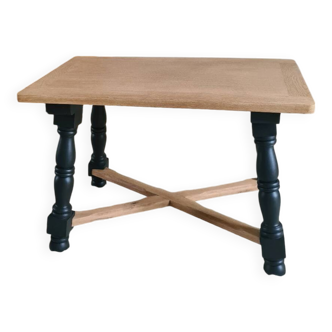 Vintage coffee table in raw oak and black