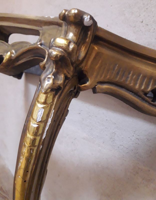 Gilded wooden console marble Louis XV style